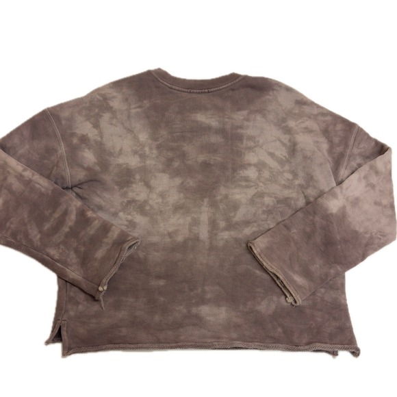 ATM Sweatshirt Womens Small Tie Dye Pullover Distressed Raw Hem Made in Peru - Picture 3 of 10